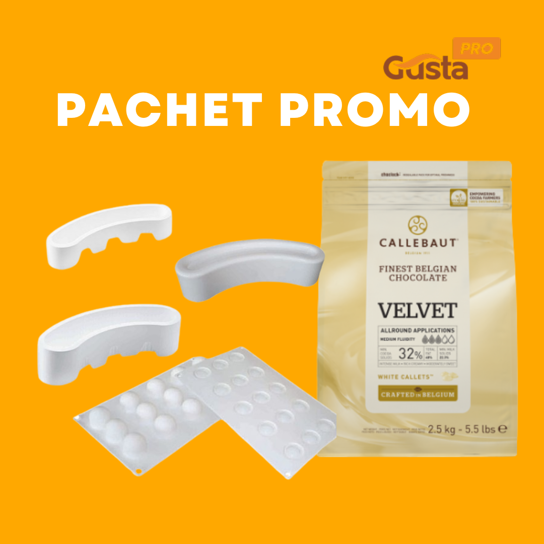 Pachet Promo - Ciocolată Velvet Callebaut 32% + Forma de silicon Kit Trinity Cesil
