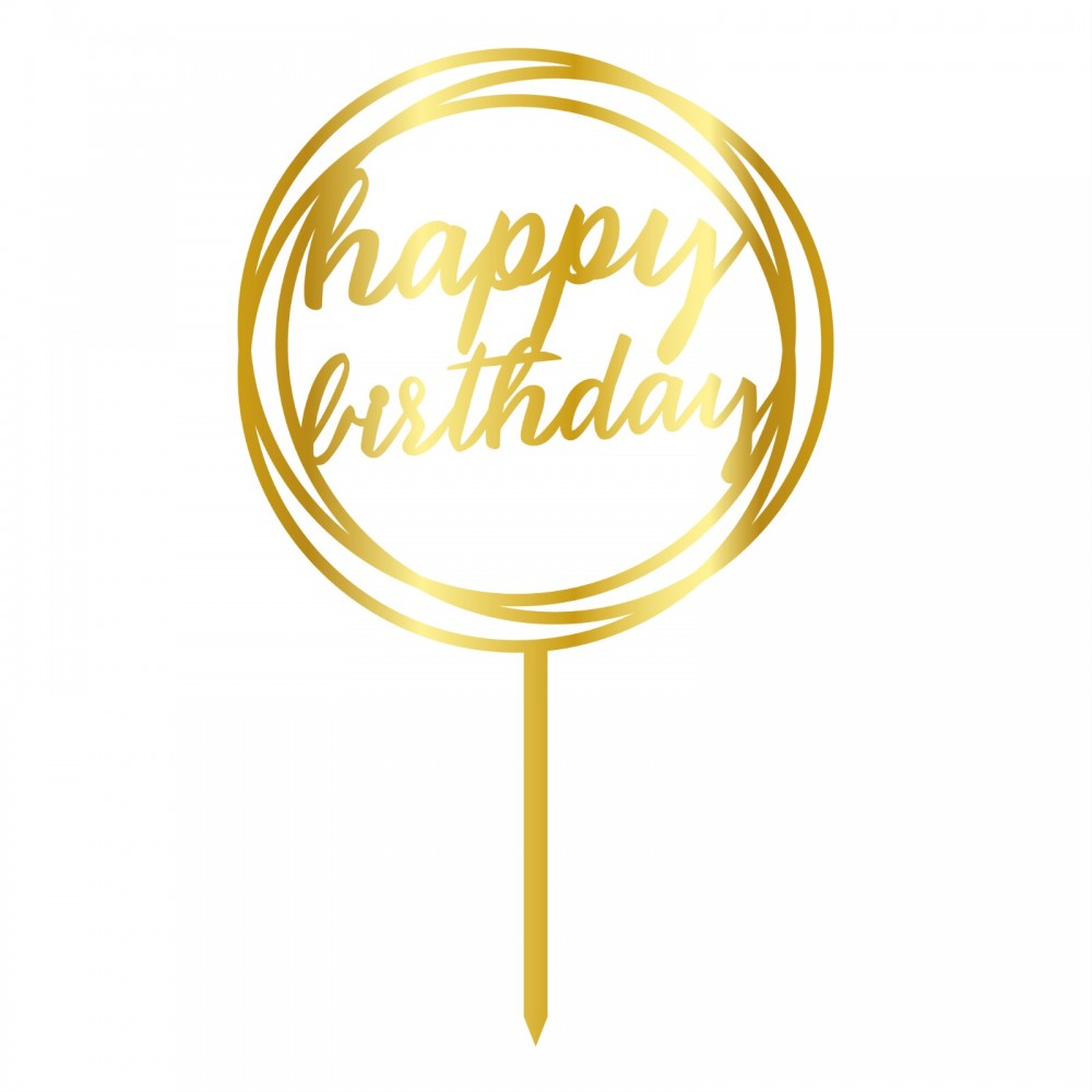 Topper - Happy Birthday Cerc/Auriu 14882 CSL