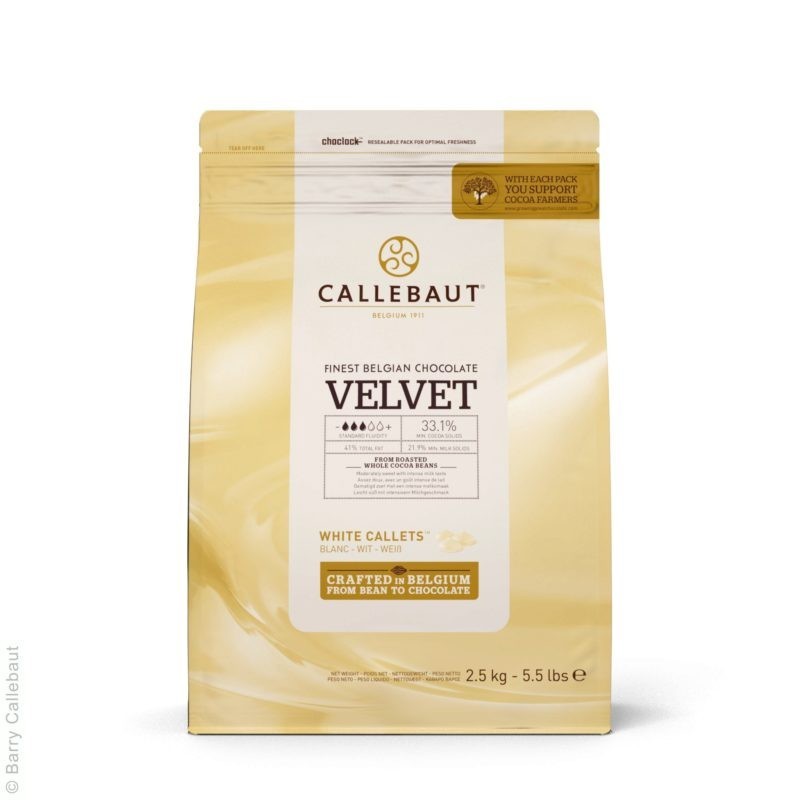 Ciocolata alba VELVET 32% cacao 2.5kg Callebaut