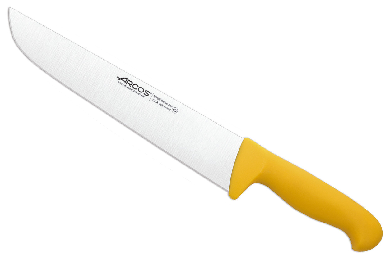 Cutit profesional galben macelar, Butcher Knife, lungime 25cm, Arcos