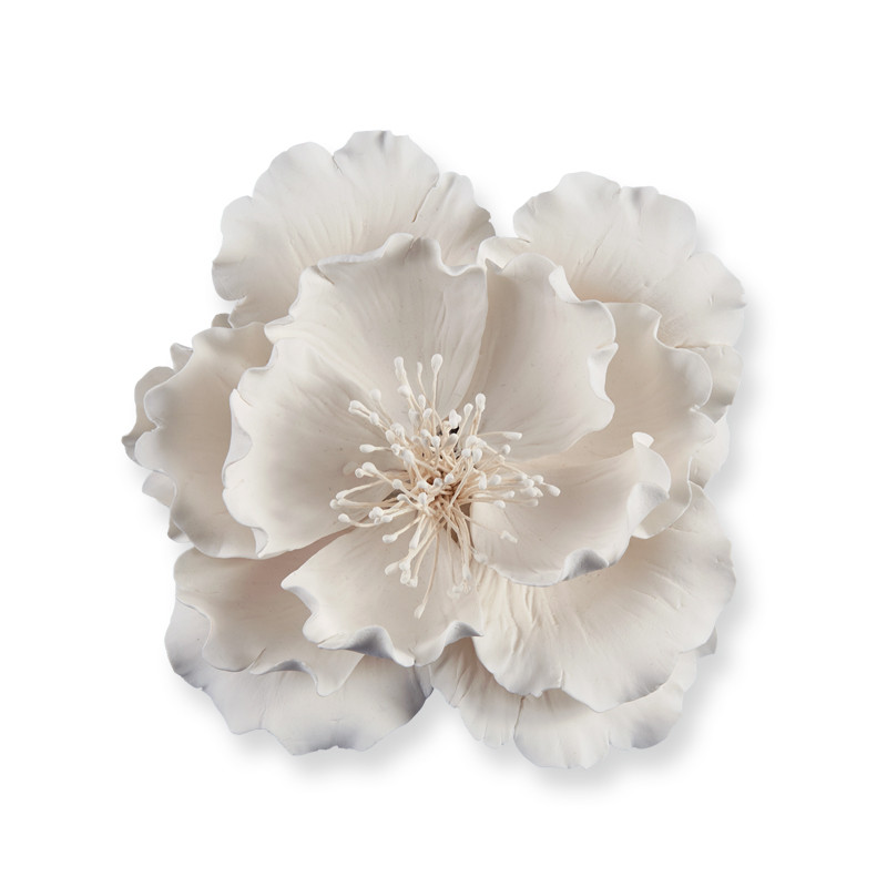 Floare din pasta de zahar, bujor alb, 12 cm, Sugart