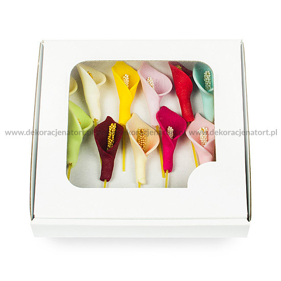 Decoratiuni din zahar anturium multicolor mic 052499 PJT, set 40 buc
