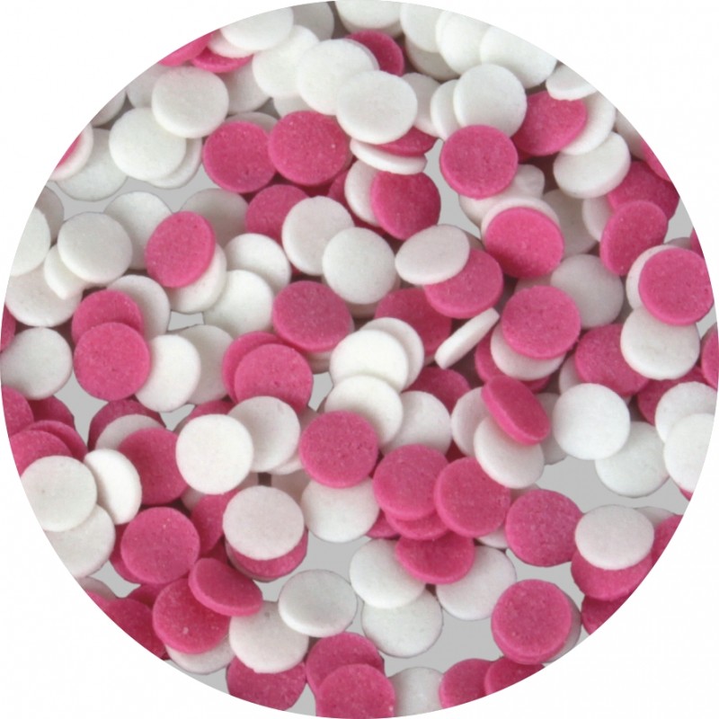 Decoratiuni din zahar Konfetti alb-roz 50 g DEK