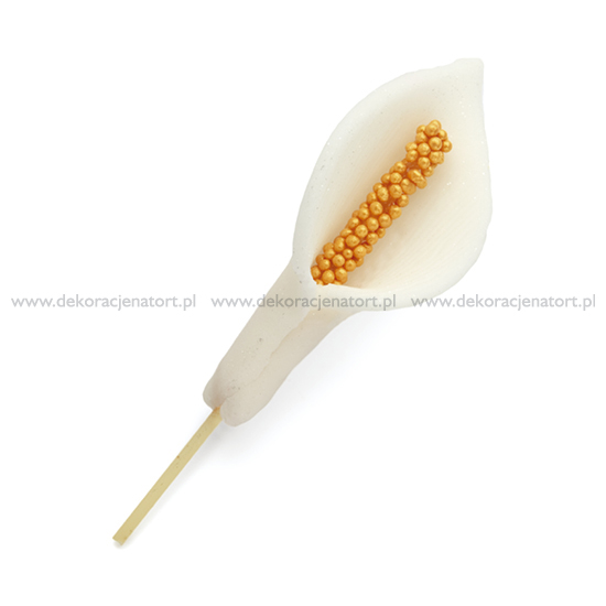 Decoratiuni din zahar Anthurium alb, l80mm d30mm, 1 buc 052400 GPC