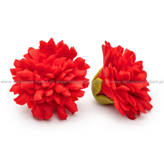 Decoratiuni din zahar Garoafa rosie,d40mm h35mm, 1 buc 053302 GPC