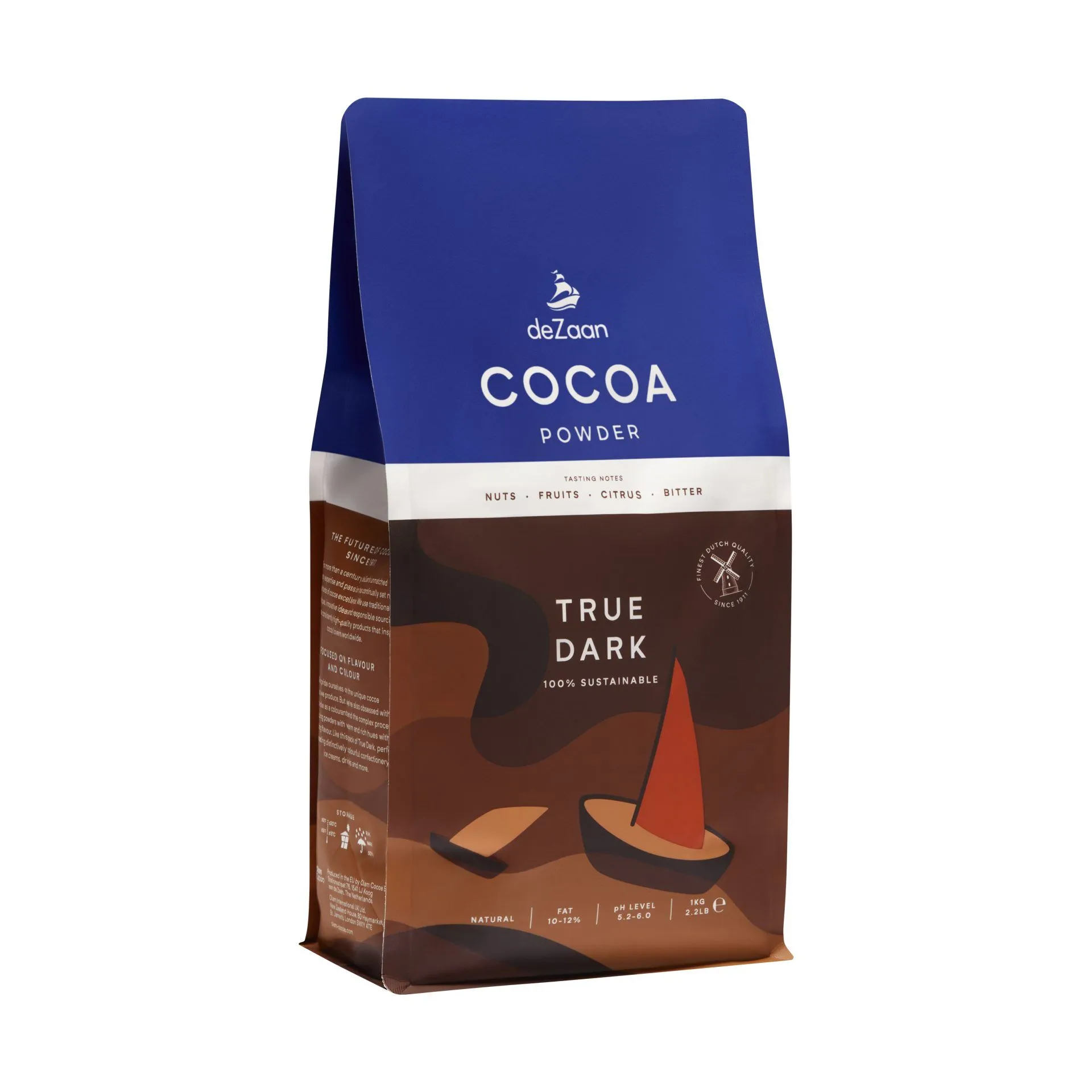 Cacao pudra naturala 10-12% True dark, punga 1 kg deZaan