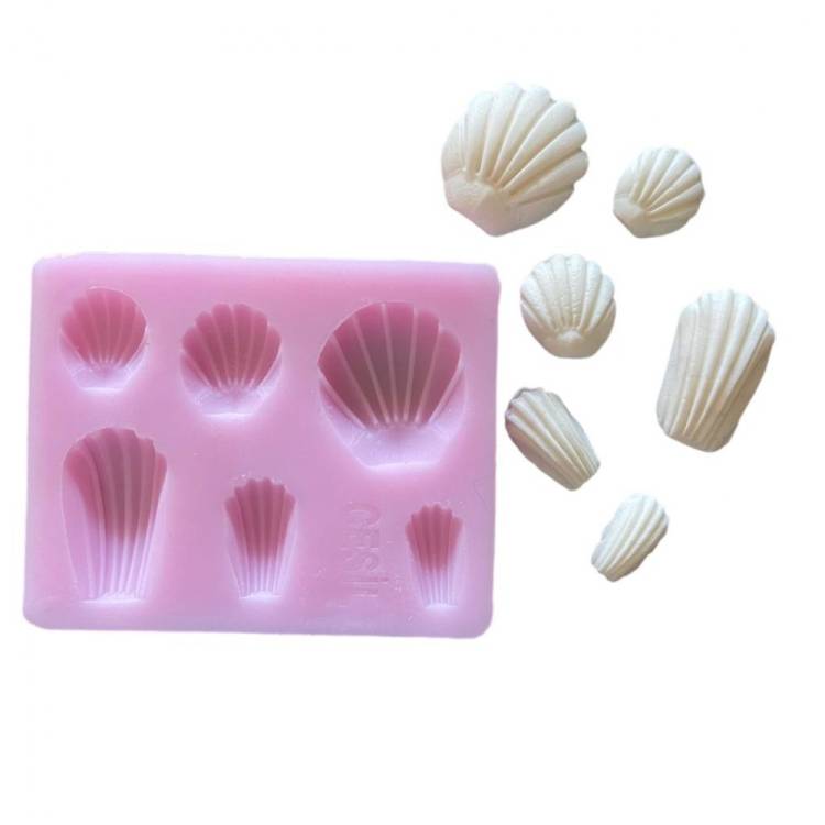 Forma din silicon Scoici 6 cavitati 9x7cm 33404 Cesil