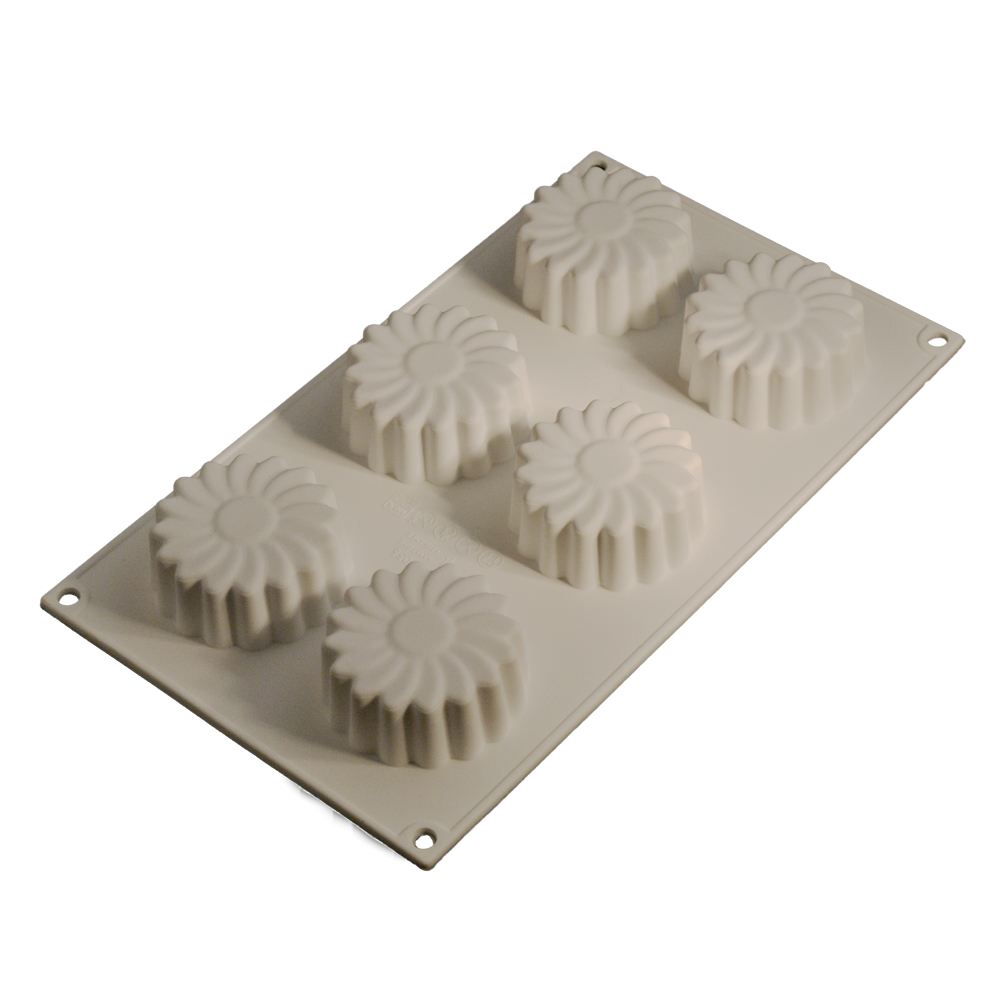 Forma din silicon floarea soarelui 6 cavitati d70mmxH28mm 6x80ml 52024 Cesil