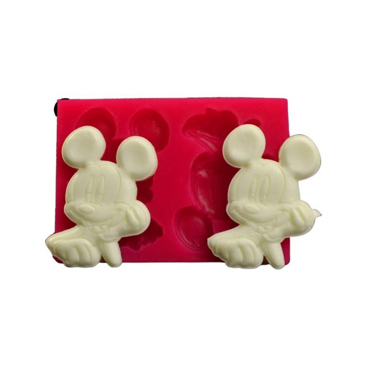 Forma din silicon Micky Mouse 2 cavitati 8x6cm 32490 Cesil