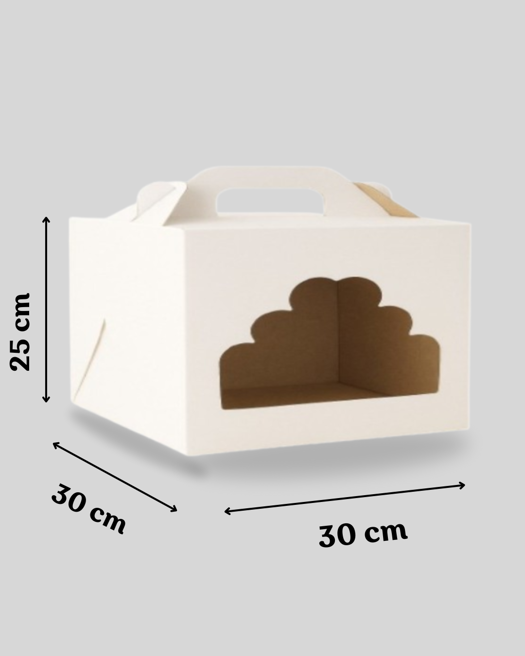 Cutie pentru tort rigida cu fereastra 30x30x25 cm GustaPro