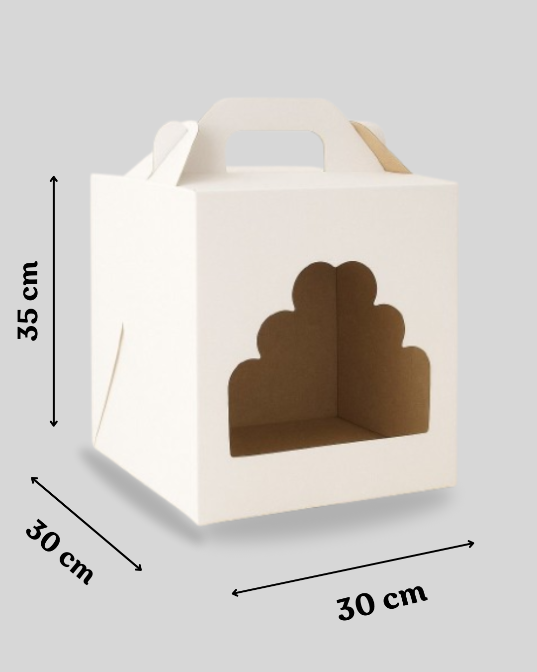 Cutie pentru tort rigida cu fereastra 30x30x35 cm set 20buc. GustaPro