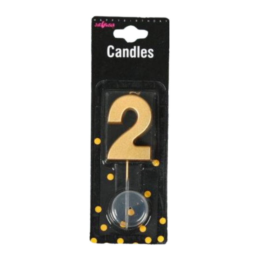 Lumanare Tort cifra 2 Aurie 5cm