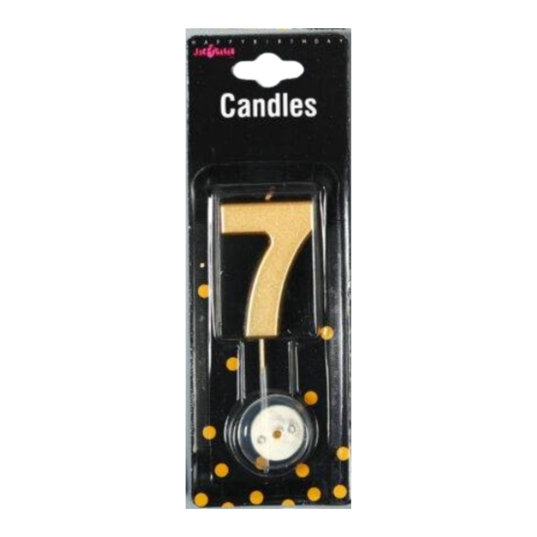 Lumanare Tort cifra 7 Aurie 5cm