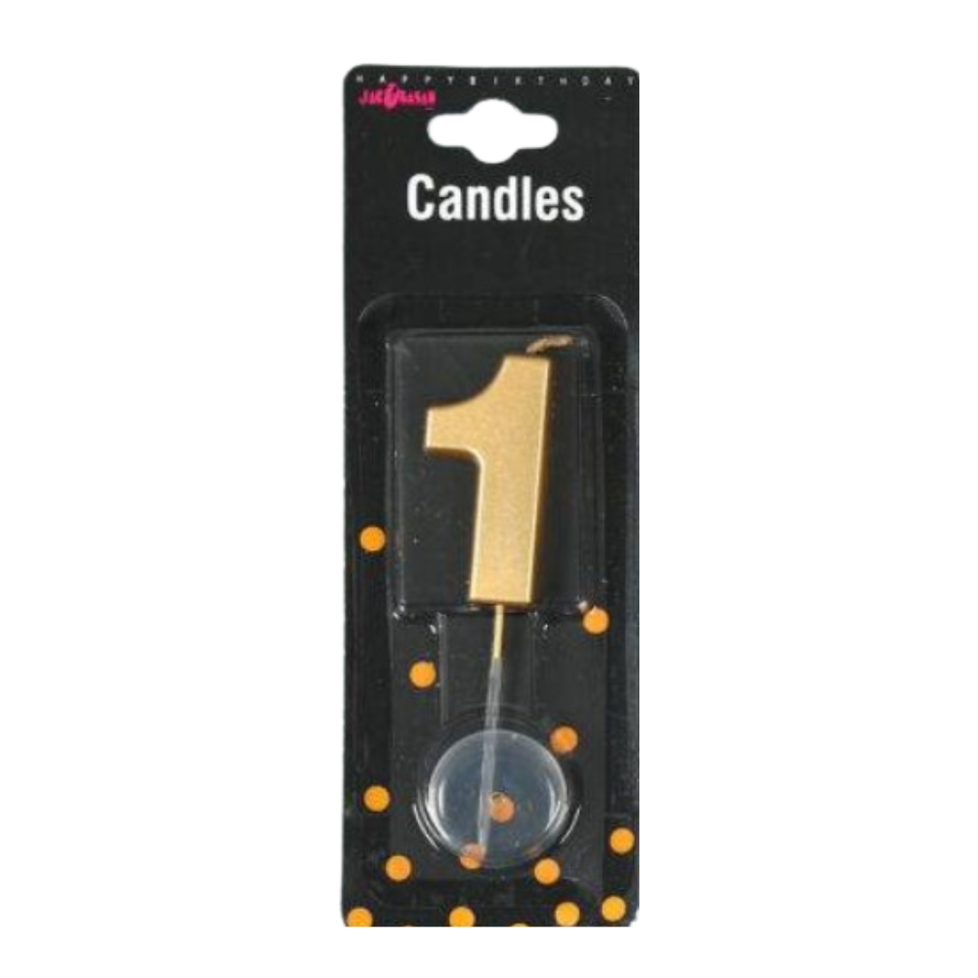 Lumanare Tort cifra 1 Aurie 5cm