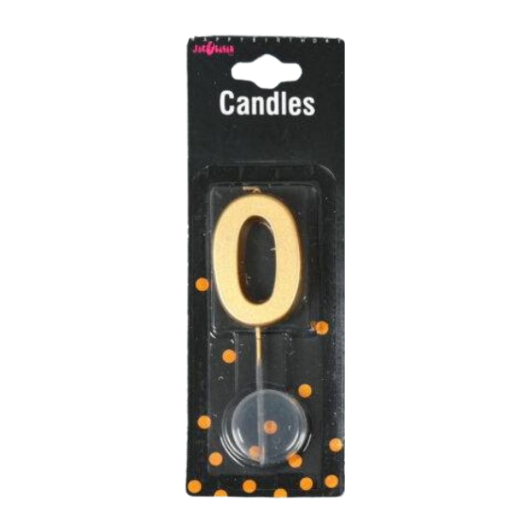 Lumanare Tort cifra 0 Aurie 5cm