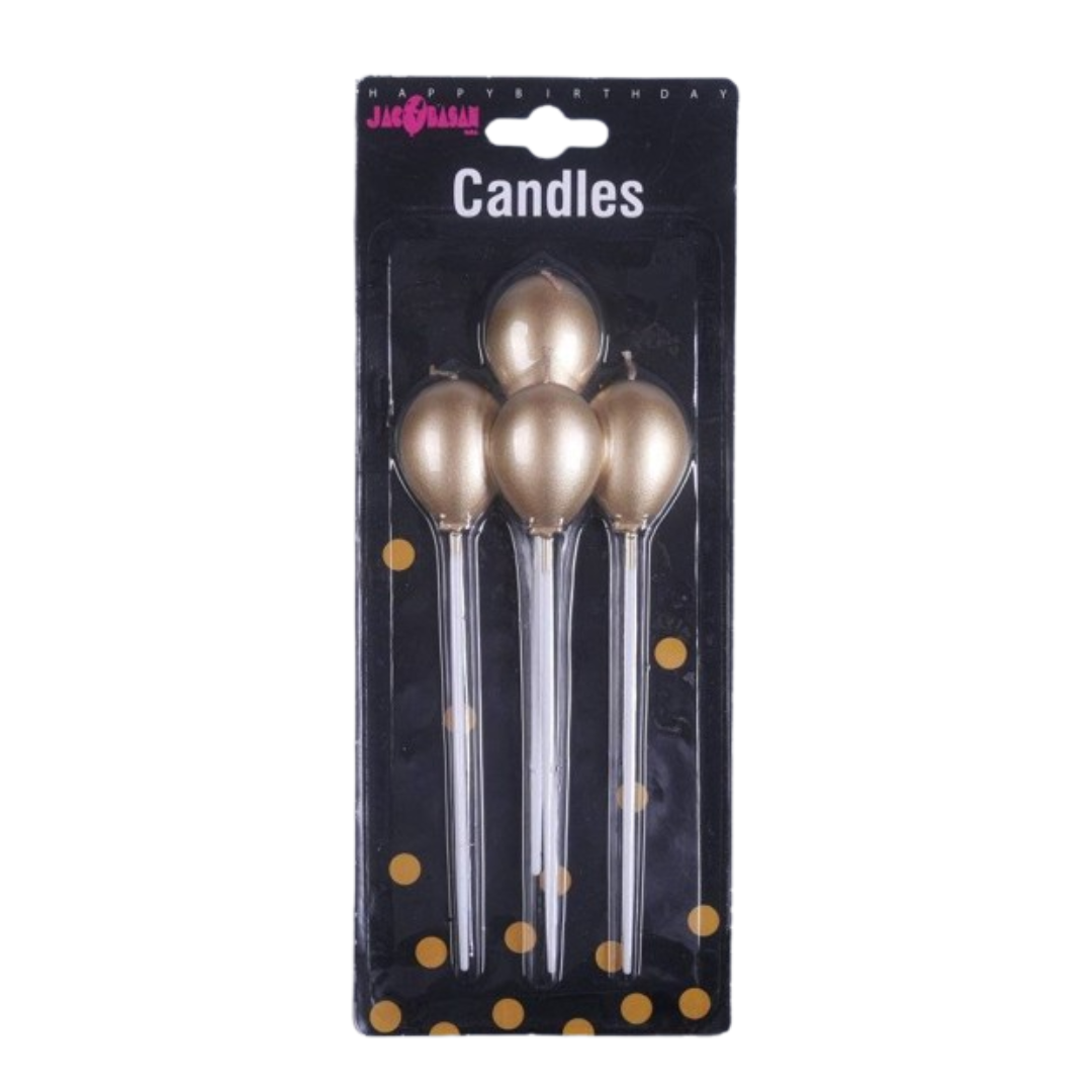 Lumanare Tort Balon Auriu set 4 buc