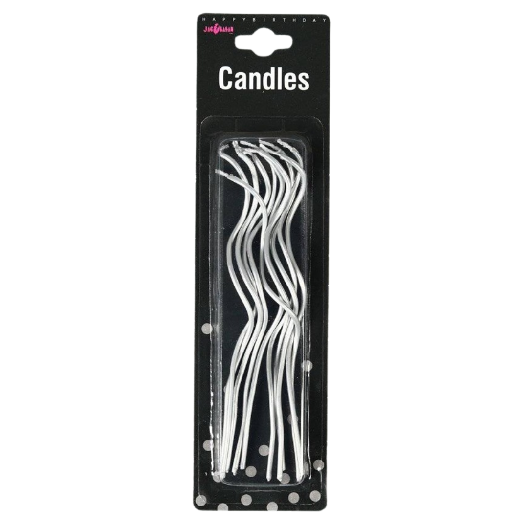 Lumanare Tort Spirala Argintie set 12 buc