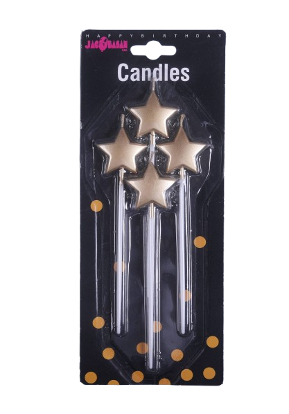 Lumanare tort Stea aurie set 4buc