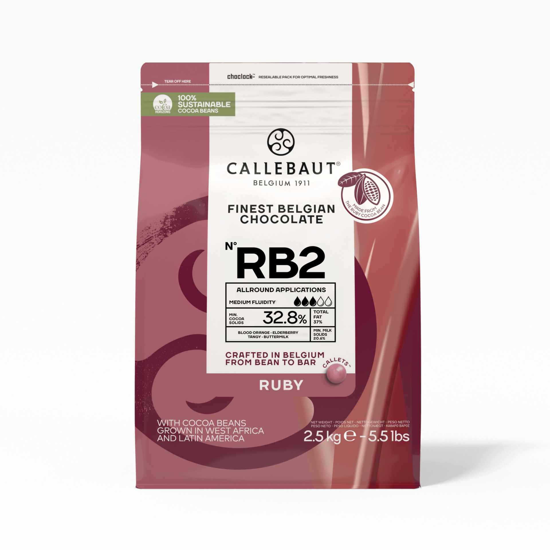 Ciocolata Ruby RB2 32,8% cacao 2,5kg Callebaut