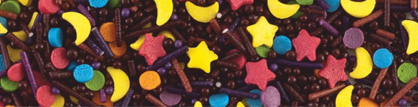 Decoratiuni din zahar mix: stelute/luna/bastonase/perlute 100gr 70331 GPR