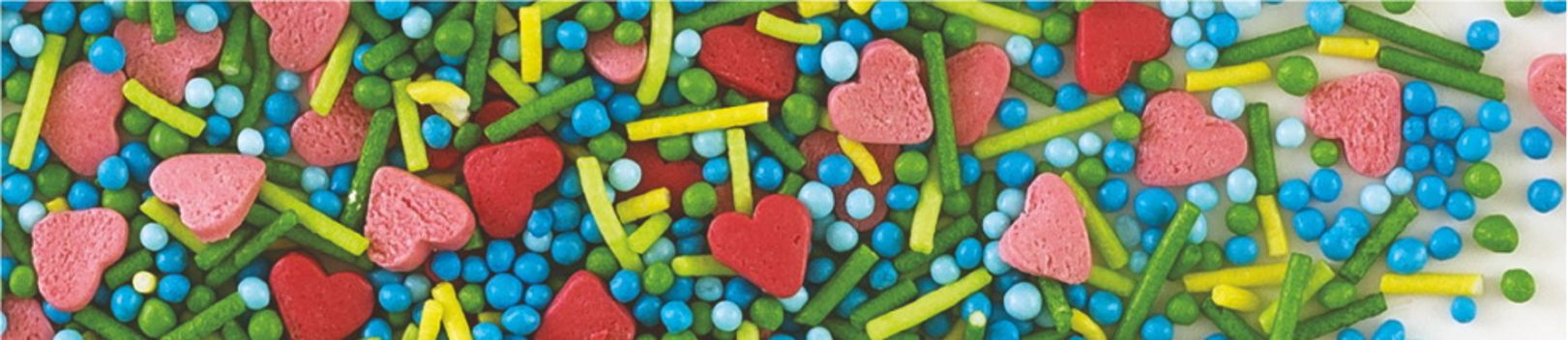 Decoratiuni din zahar mix: inimioare/perlute/bastonase 100gr 70332 GPR
