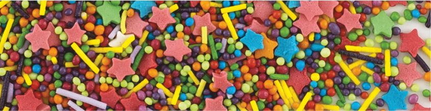 Decoratiuni din zahar mix: stelute/perlute/bastonase 100gr 70345 GPR