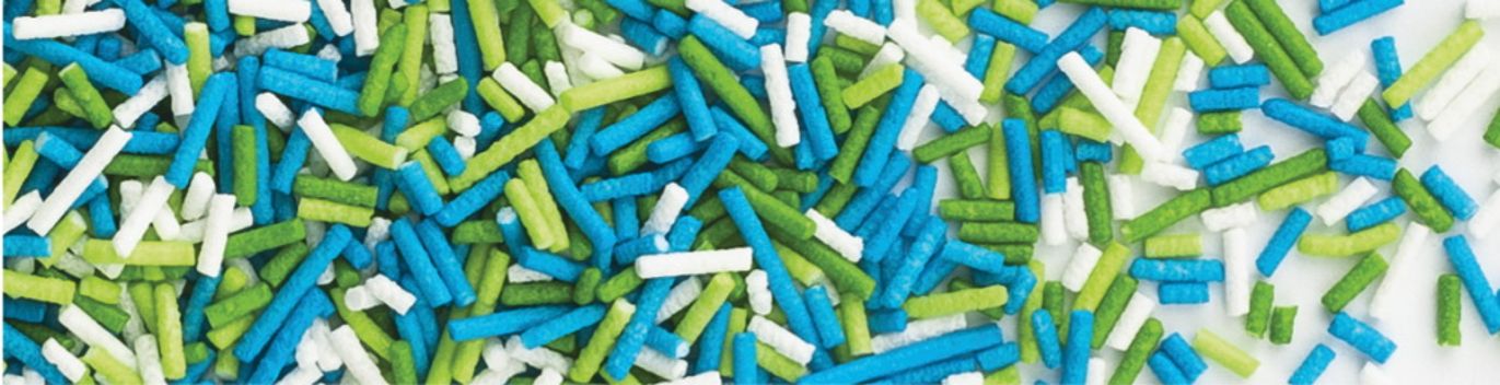 Decoratiuni din zahar bastonase albe/verzi/albastre 100gr 70201 GPR