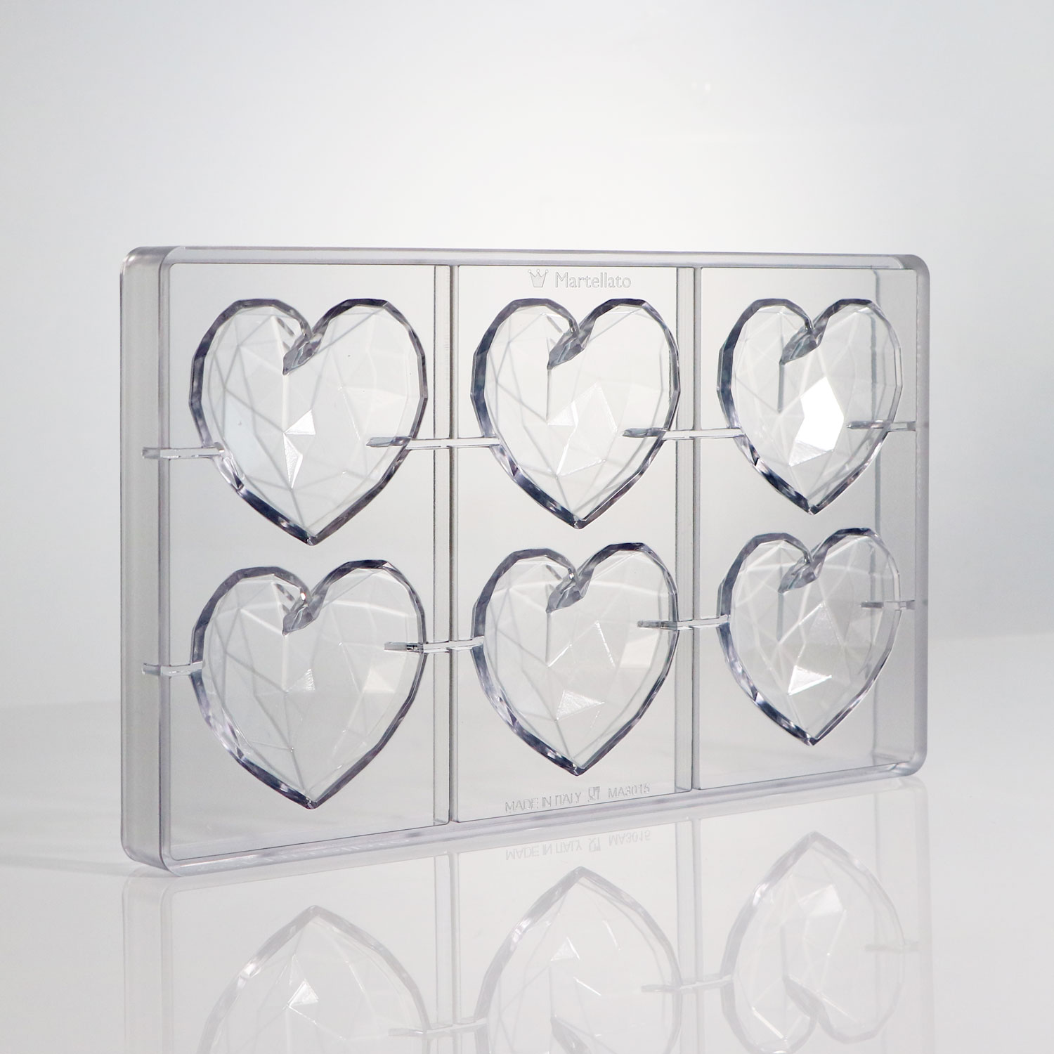 Forma din policarbonat inima 70 x 66 h 20 mm 6 buc 21MA3015 Martellato