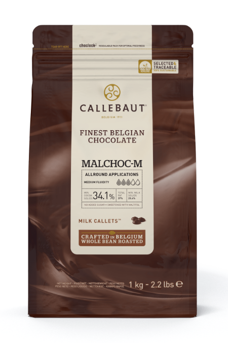 Ciocolata cu lapte  fara zahar  CSM-Q34MAL-EX-U68 punga 1kg Callebaut