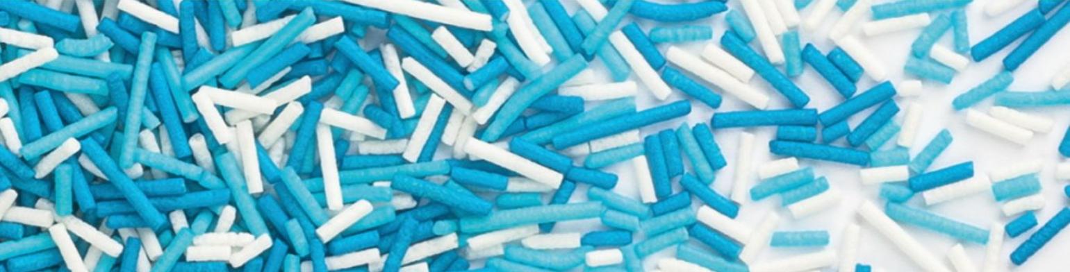 Decoratiuni din zahar bastonase mix albe/albastre 100gr 70224 GPR