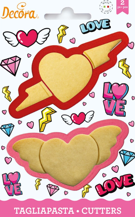 Decupatoare din plastic Inima cu aripi set: 2 buc 0255063 DER