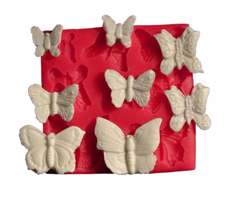 Forma din silicon fluture, 8 cavitati, 8x8 cm 32125 CSL