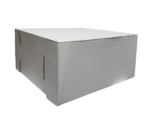 Cutie pentru tort alb/kraft 25,5x25,5x12,5cm, set 10 buc GustaPro