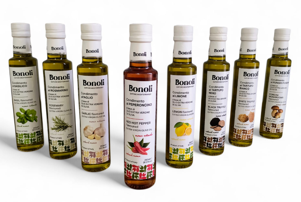 Ulei de masline extravirgin cu aroma usturoi 0.25L Bonoli