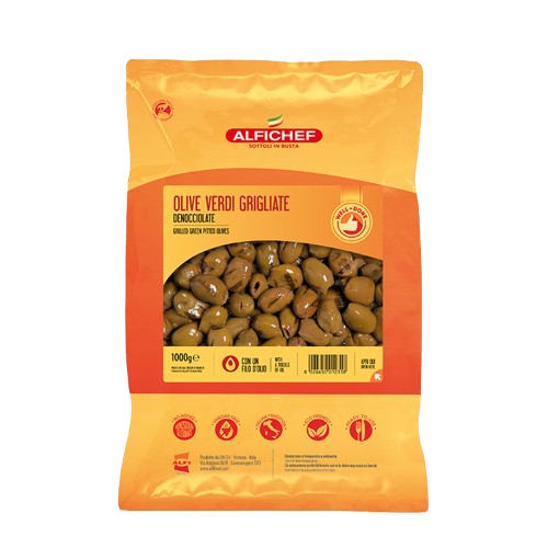 Masline verzi grill fara samburi in ulei,  1000 g GRI011 Alfi