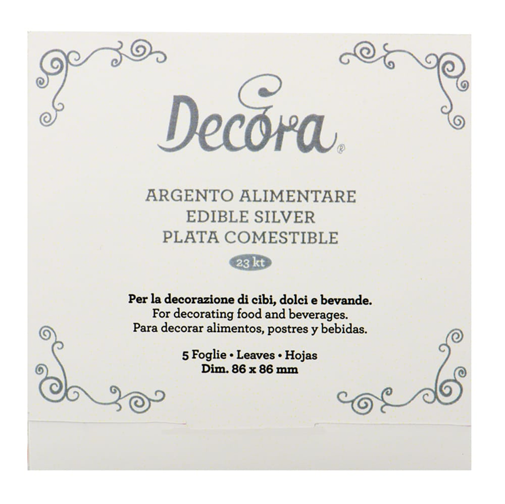 Frunze argint comestibile 86x86mm 5buc/set 9570105 DER
