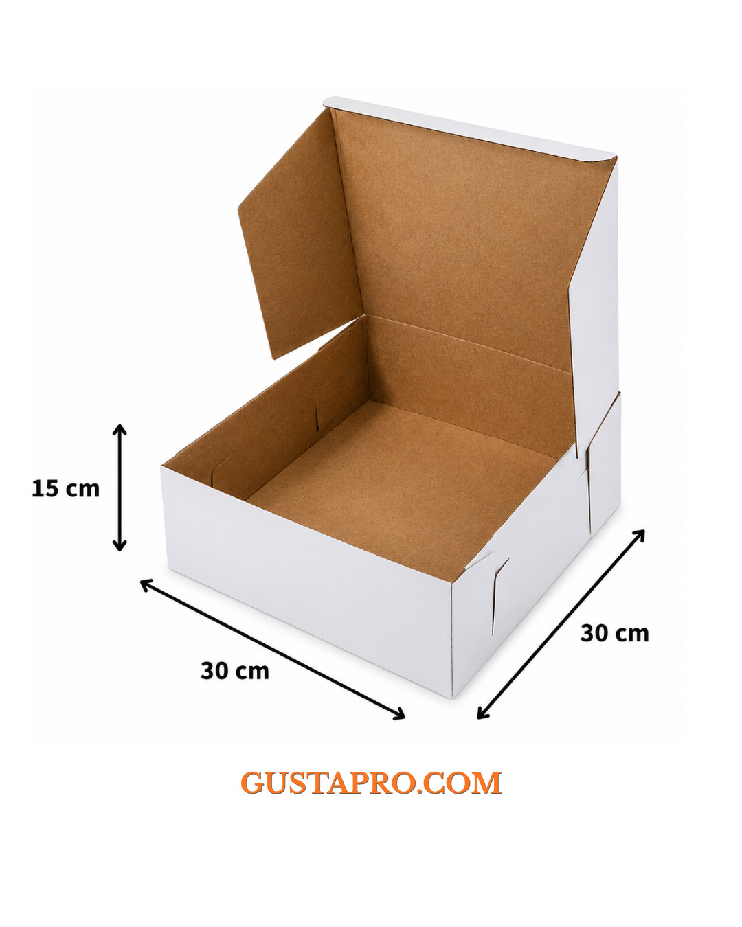 Cutie tort alba 30x30x15 GustaPro