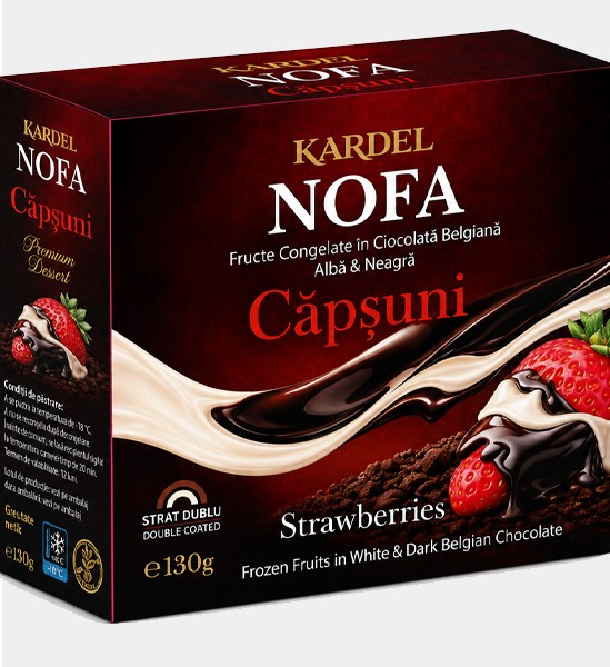 Capsuna congelata in ciocolata, 130 g Nofa