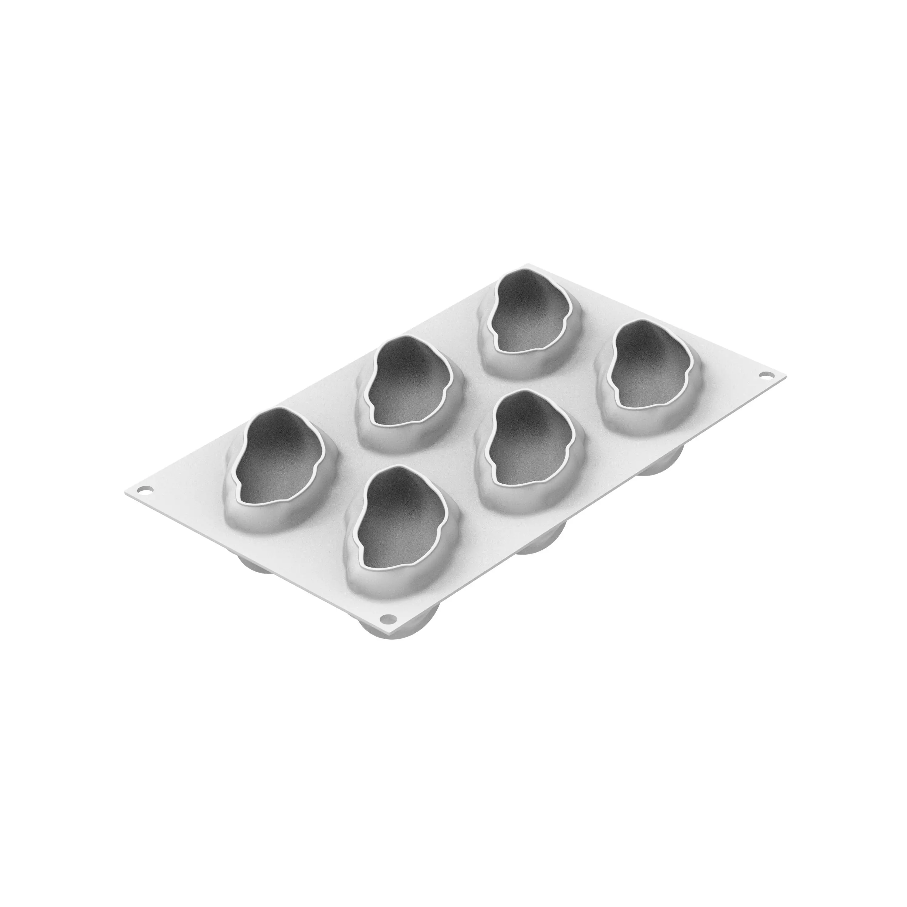 Forma silicon Fistic 6 cavitati + decupator, 9.9 x 5.6 x H 4 cm Silikomart