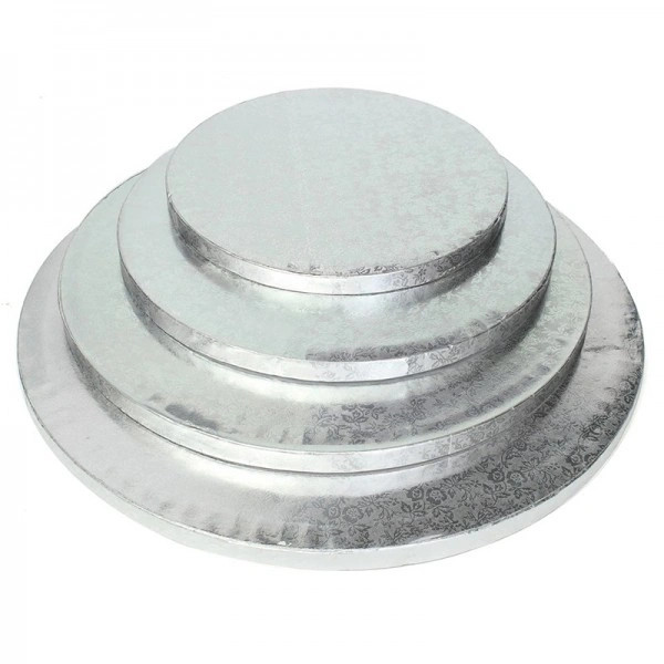 Platforma tort rotunda argintie Ø30,50xH 1,2 cm GustaPro