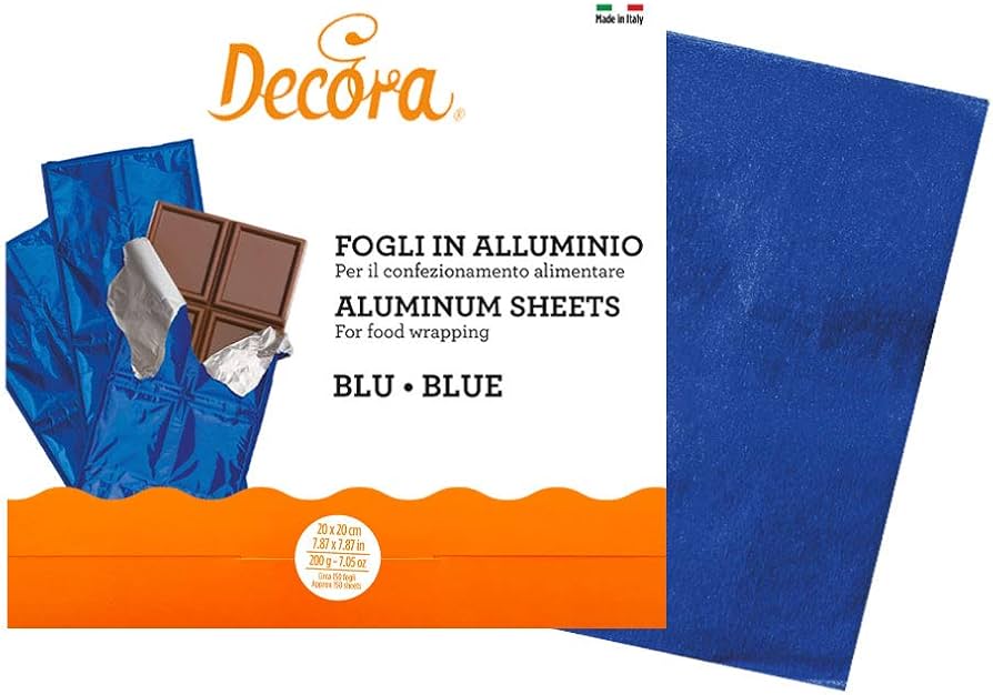 Folii de aluminiu albastre 20x20 cm 200 gr 796229 Decora