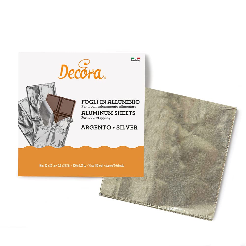 Folii de aluminiu argintii 20x20 cm 200 gr 796228 DER