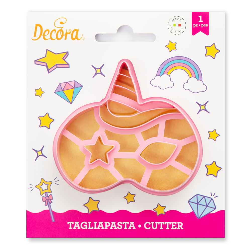 Masca de Carnaval Unicorn - Decupator Plastic Ø 9 x H 2.2 cm 0255100 DER