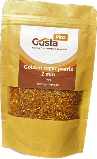 Perle din zahar AURII 2mm 100g GPR