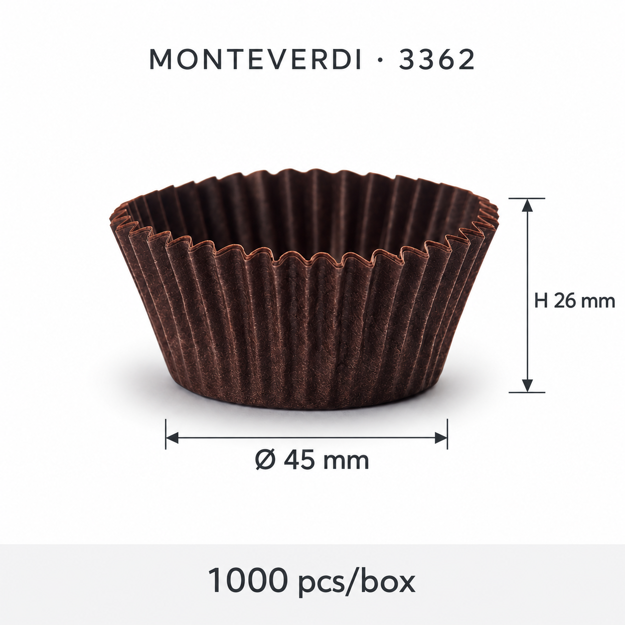 Chese din hartie rotunde maro, 45x26mm, 1000 buc/cut, 3362 Monteverdi