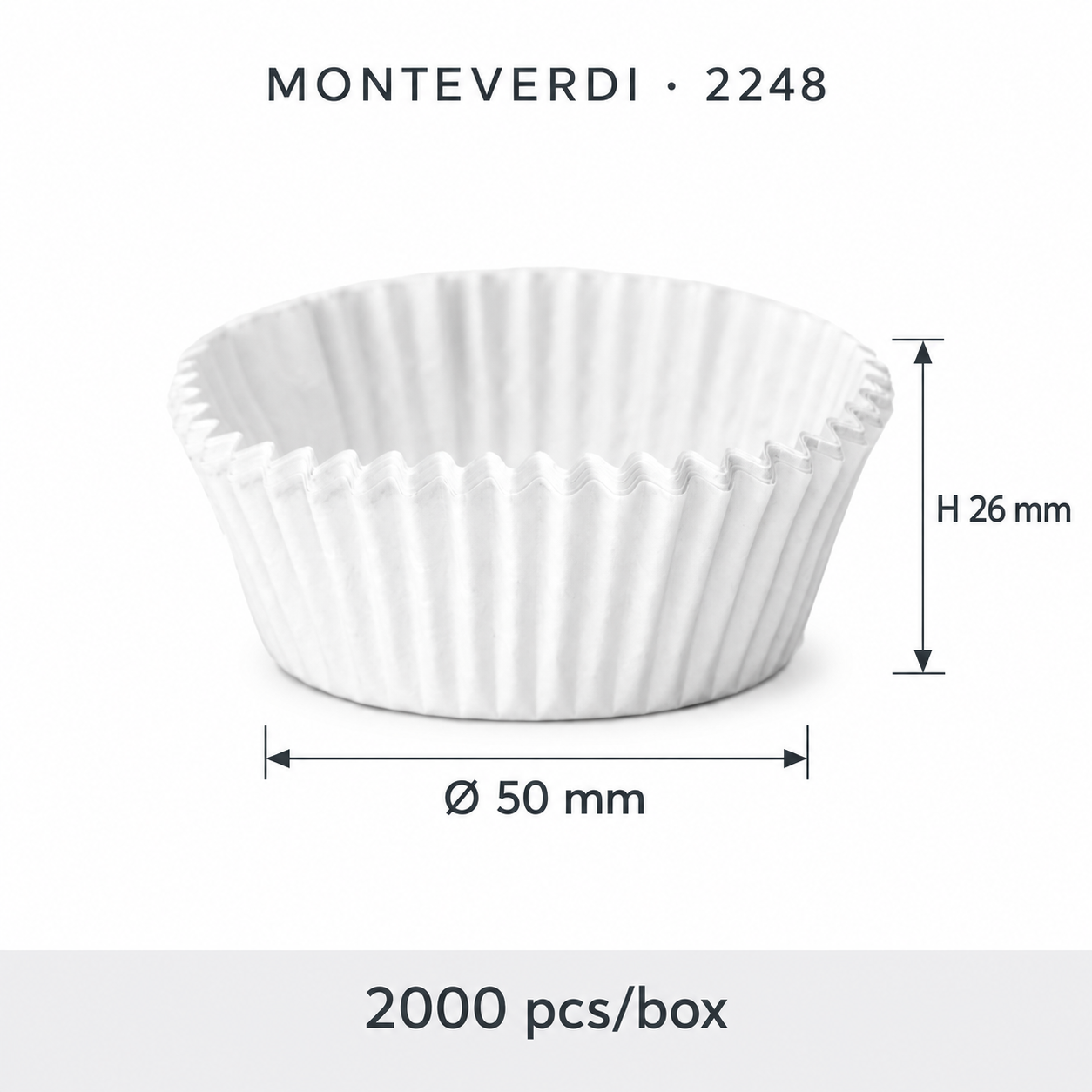 Forme hartie briosa albe, 50x26mm, 2000 buc/cut, cod 2248 Monteverdi