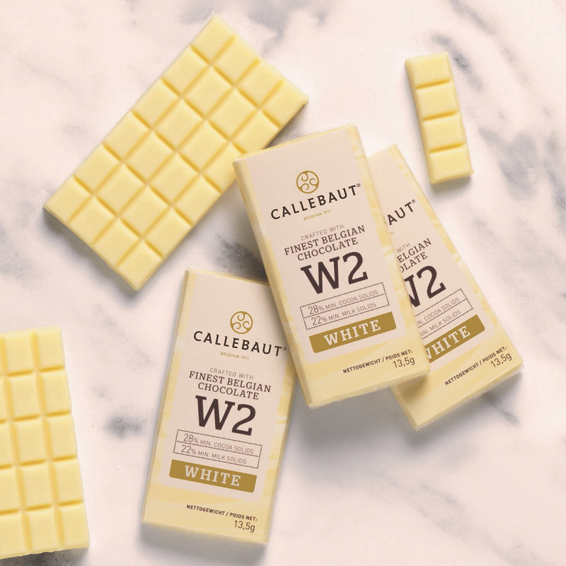 Set de 75 minitablete ciocolata alba W2 Napolitains 13,5g/buc Callebaut