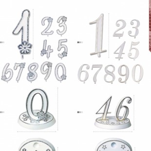 Cifre decorative ARGINTII NUMERE CU PIETRICELE 23014 MOD