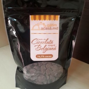 Pastile din ciocolata neagra Belgiana 54,5% 250 gr.