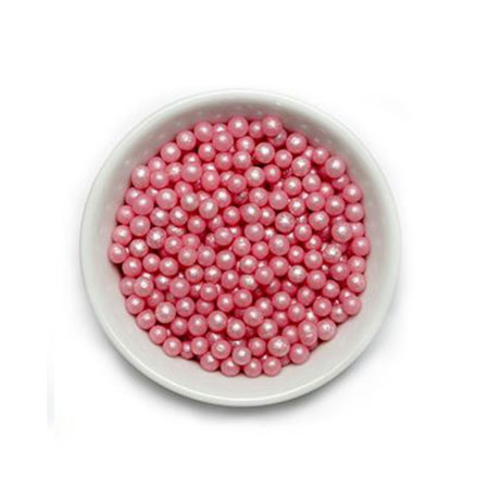 Perle roz din zahar 4mm 100 gr. GPR